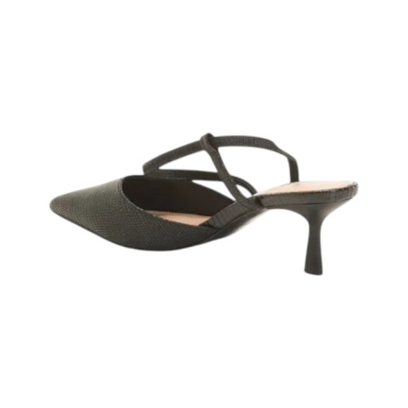 DUNE LONDON Black Leather Pointy Toe Ankle Strap Pumps - Picture 2 of 2